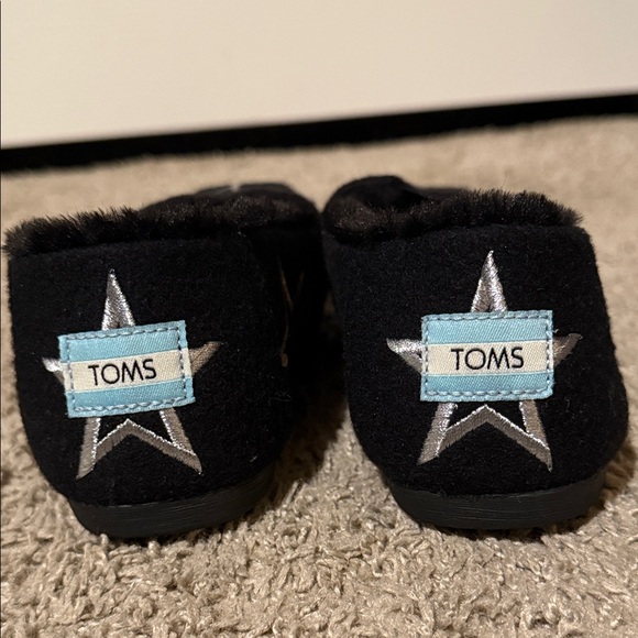 Toms Black Slippers with Gold and Silver Stars - Picture 5 of 5
